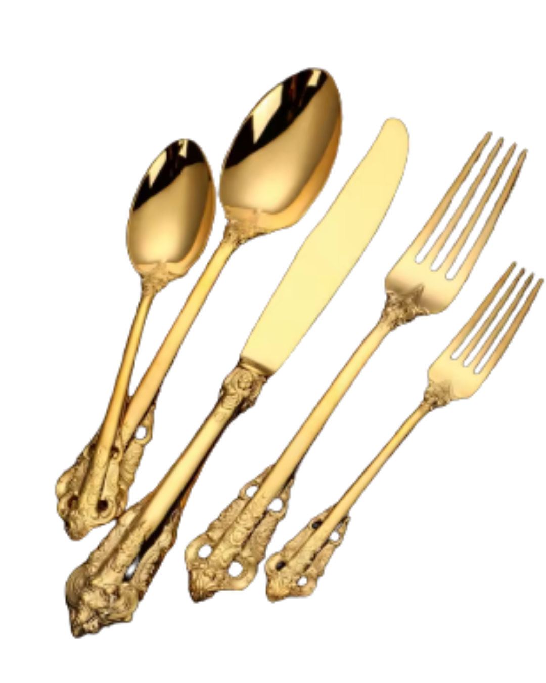 Jogo de  5 Peças Talheres Coleção Royale - Golden
