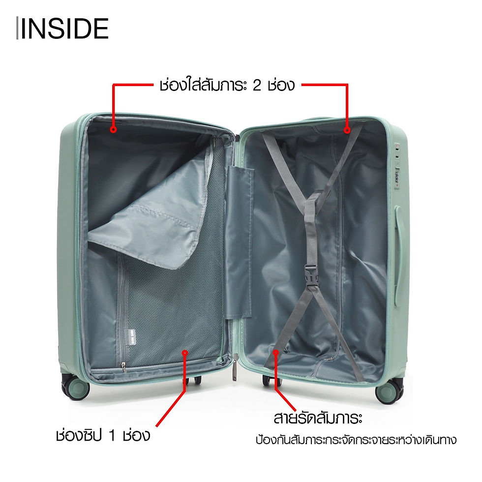 ภาพขนาดย่อ: SUNSIRI กระเป๋าเดินทาง PP 100% ระบบล็อค 3 รหัส 4 ล้อคู่ 360 ํ รุ่น LUCAS #2056