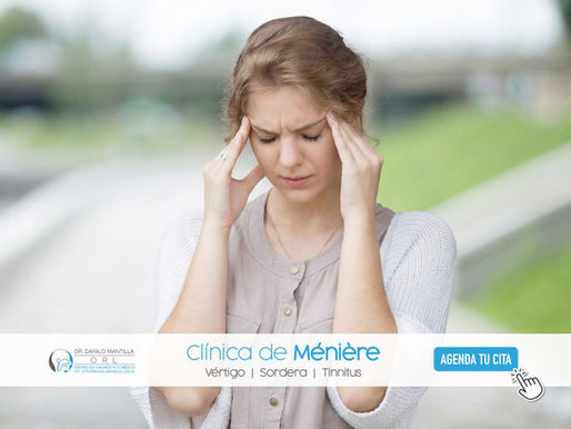 Mujer con Vértigo por Enfermedad de Ménière. Logo Dr. Danilo Mantilla