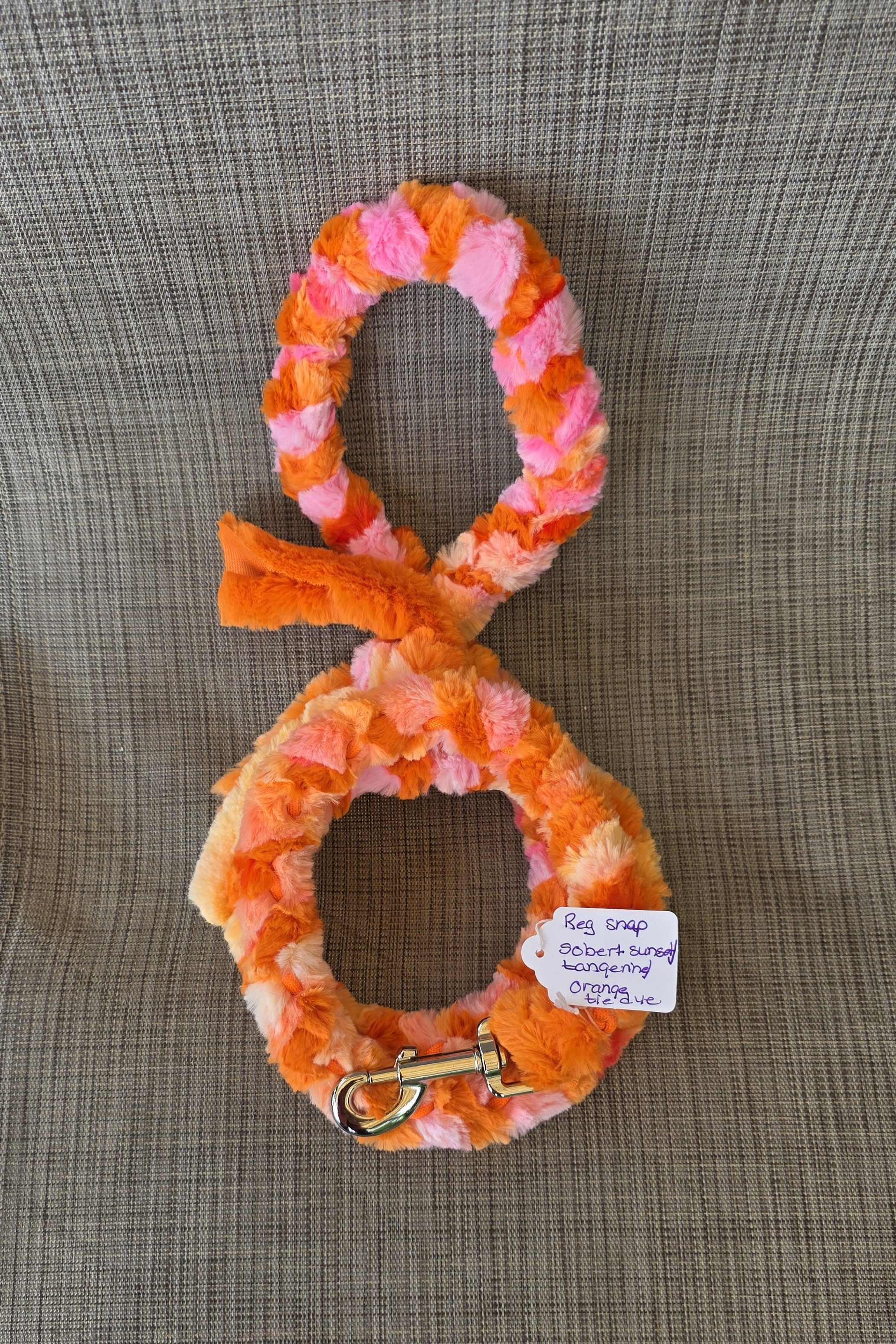 Sorbet Tangerine Orange Large Clip Minky Leash