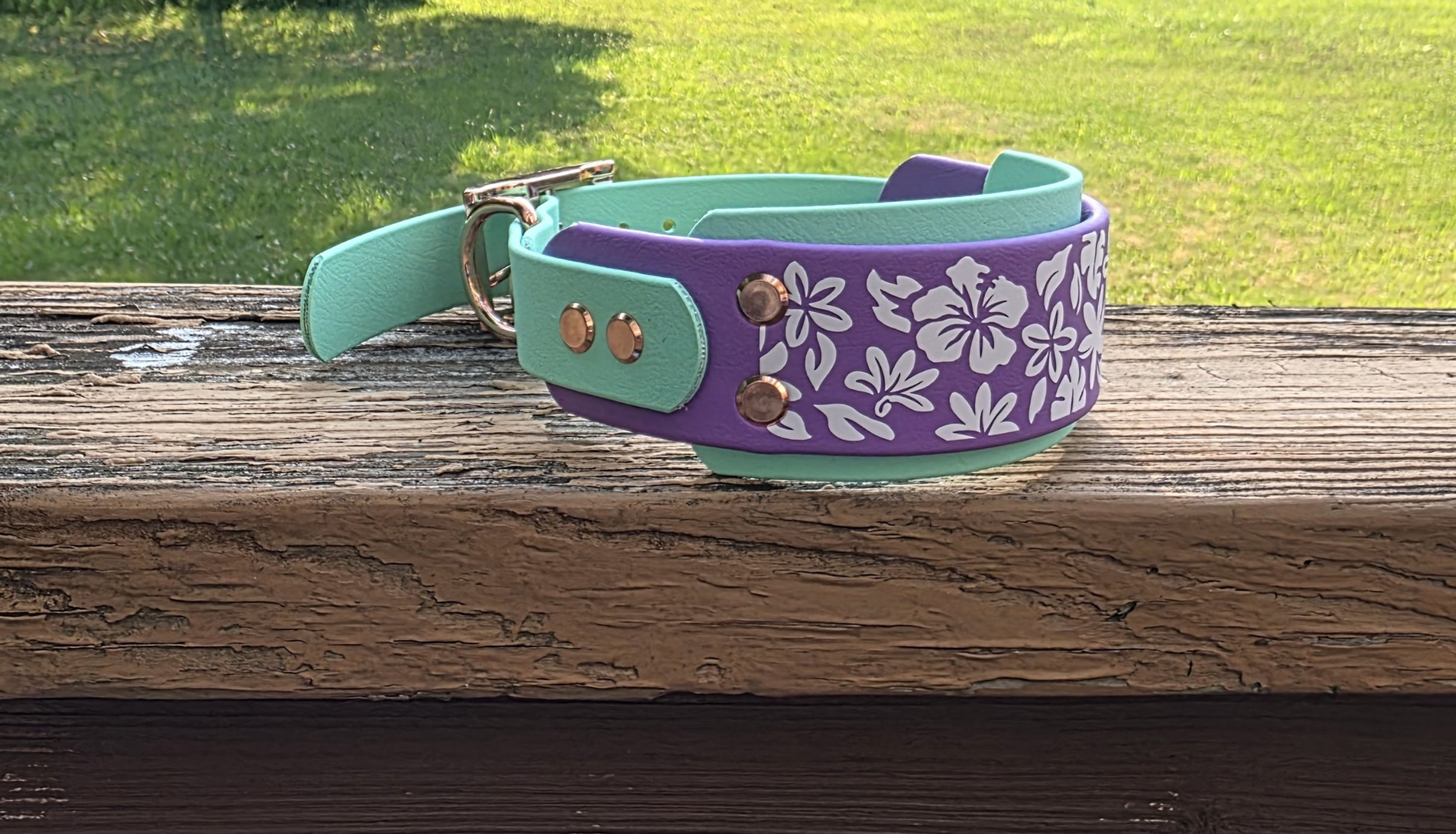 12" - 15" Flowers UV Biothane Collar