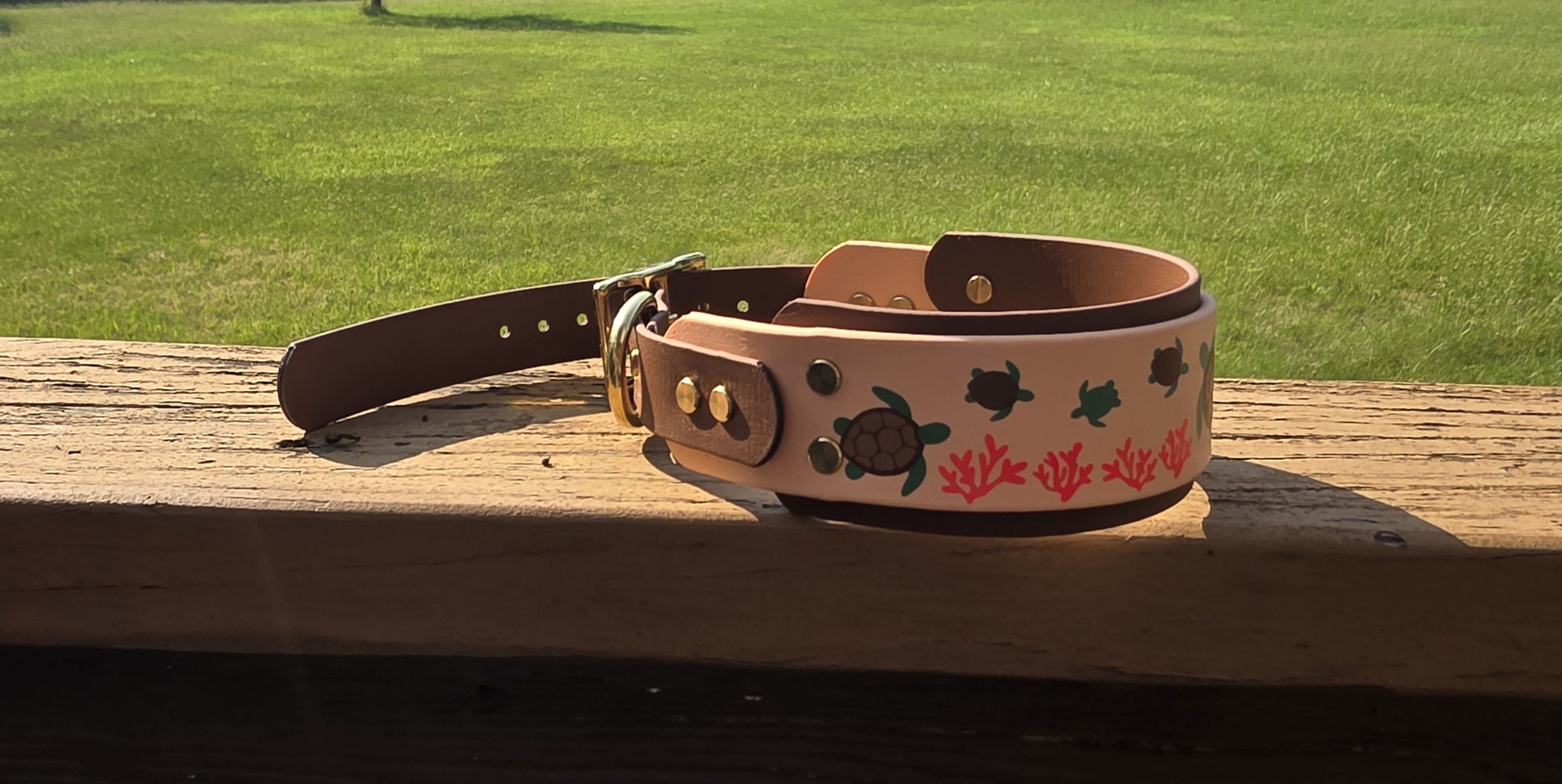 15" - 18" Turtles UV Biothane Collar