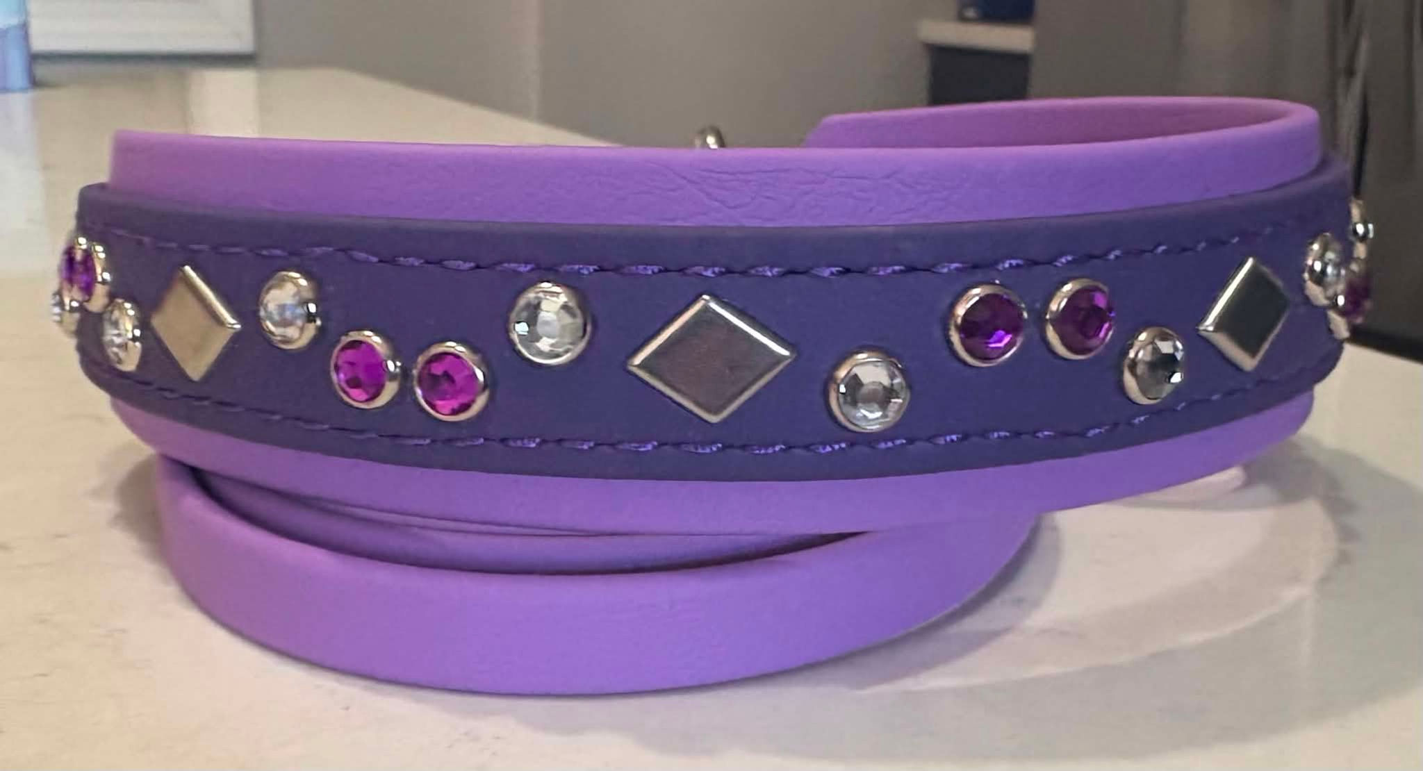 17" - 21" Purples Biothane Collar/Leash Set