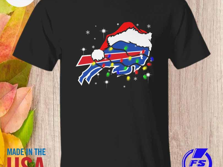 Santa Hat Buffalo Bills logo 2022 merry christmas lights sweater