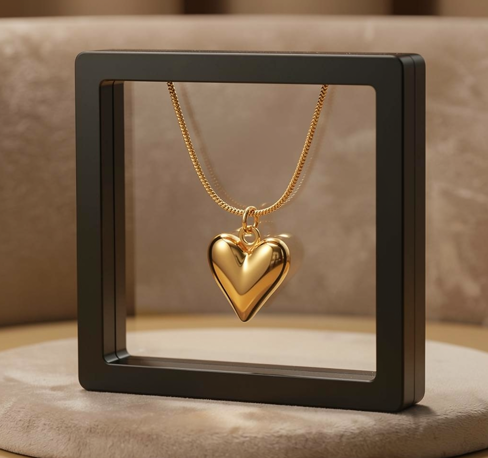 Thumbnail: FLB stainless steel gold plated slim  heart pendent chain