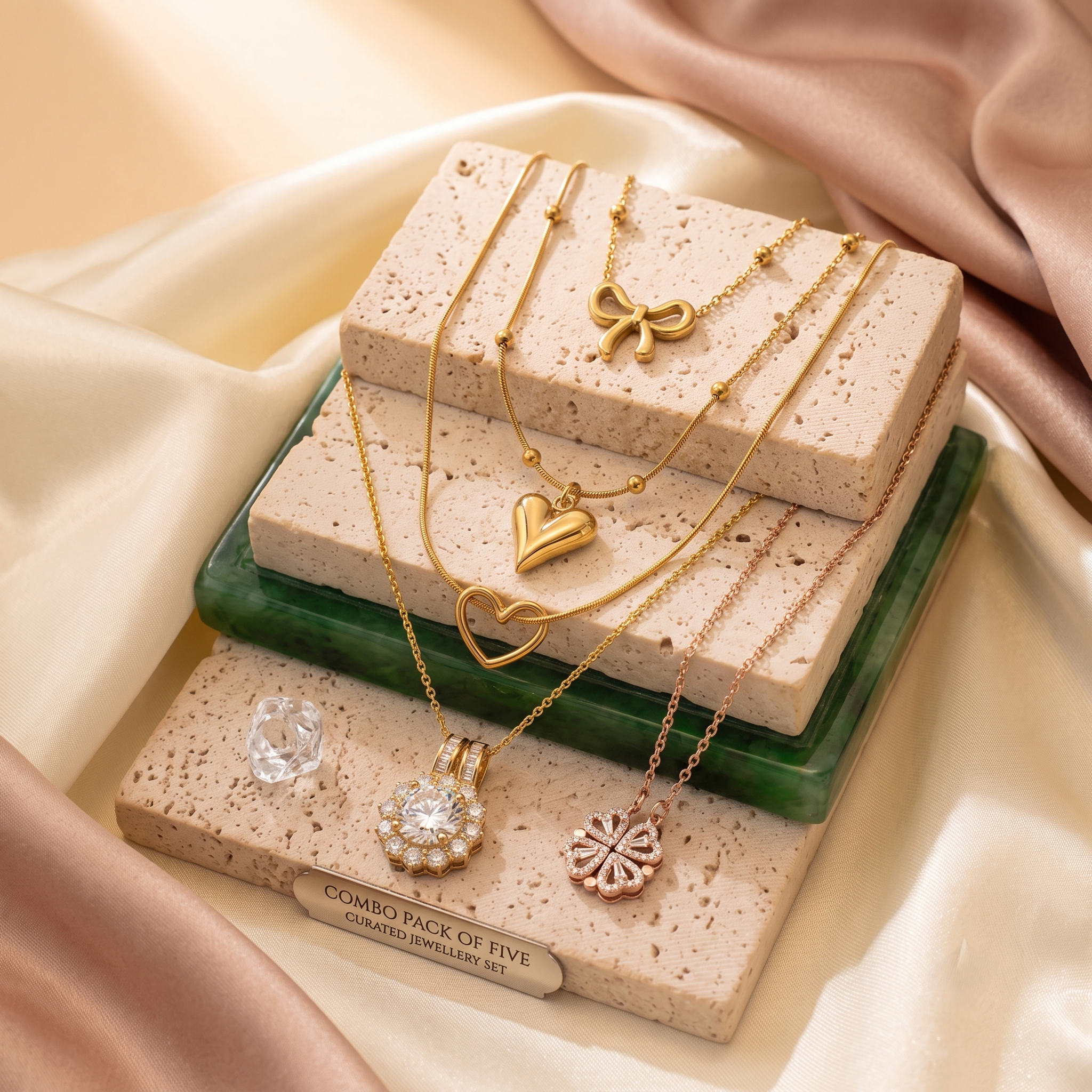 FLB Combo 5 Precious Pendant necklace for best gift women or girls