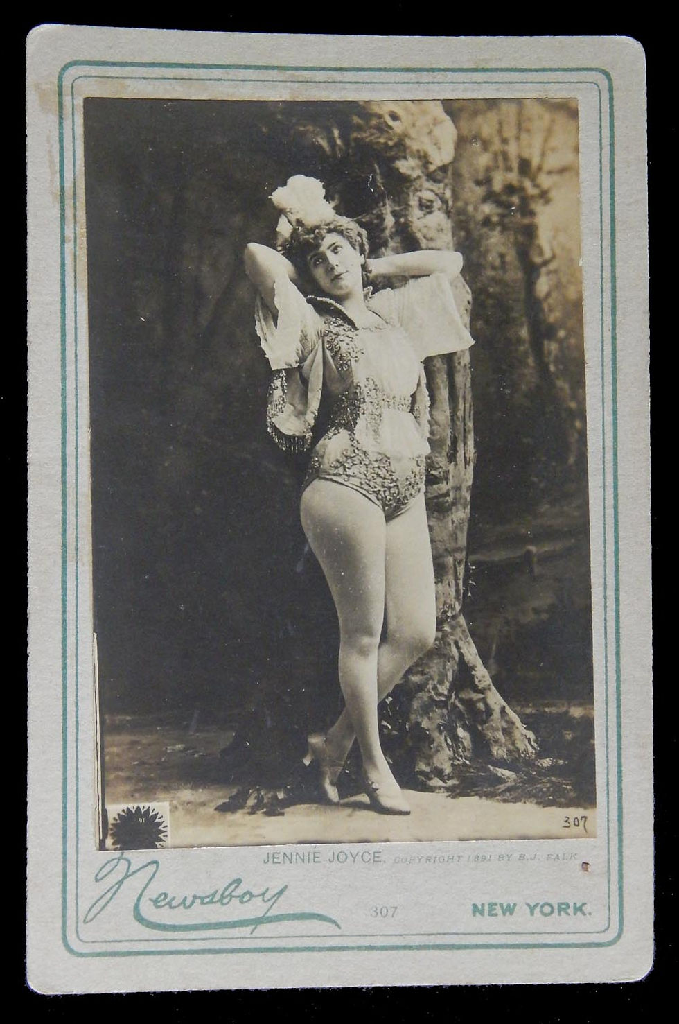 1891 Newsboy Tobacco Cabinet Card Photo Actress Jennie Joyce By Falk New York