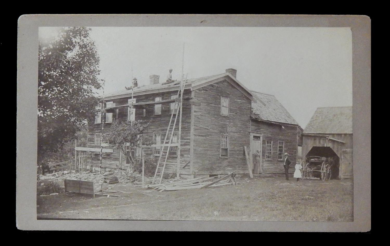 Cabinet Card Boudoir Photo occupational construction workers homestead New Hampshire