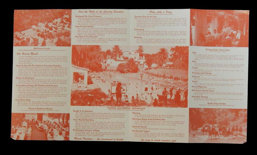 Thumbnail: 1950 Travel Tourist Brochure Old Hearst Ranch Pleasanton California
