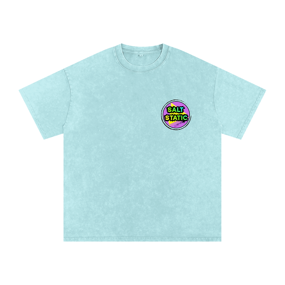 Thumbnail: Stone washed Salt Static over sized T-shirt