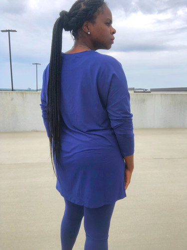 Navy Blue Two Piece Leggings Set
