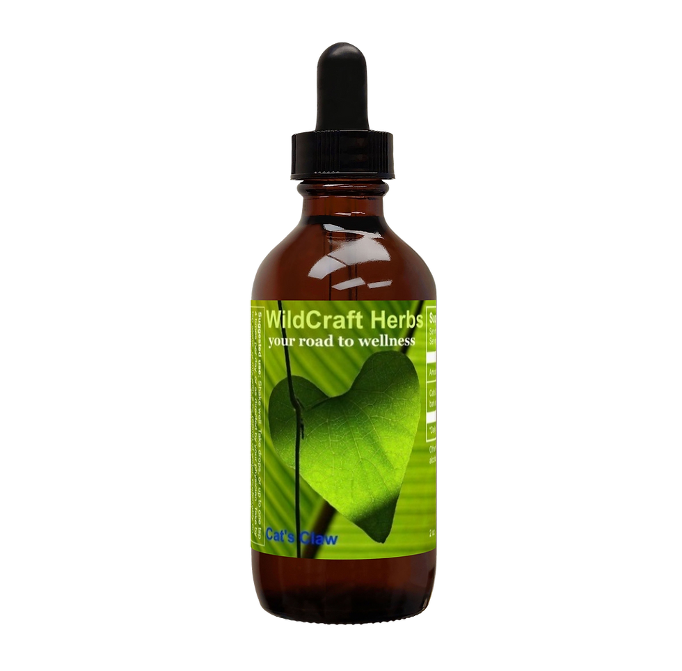 Bottle of Cat's Claw liquid herb tincture extract. Size 2 oz. 4 bottle sizes.