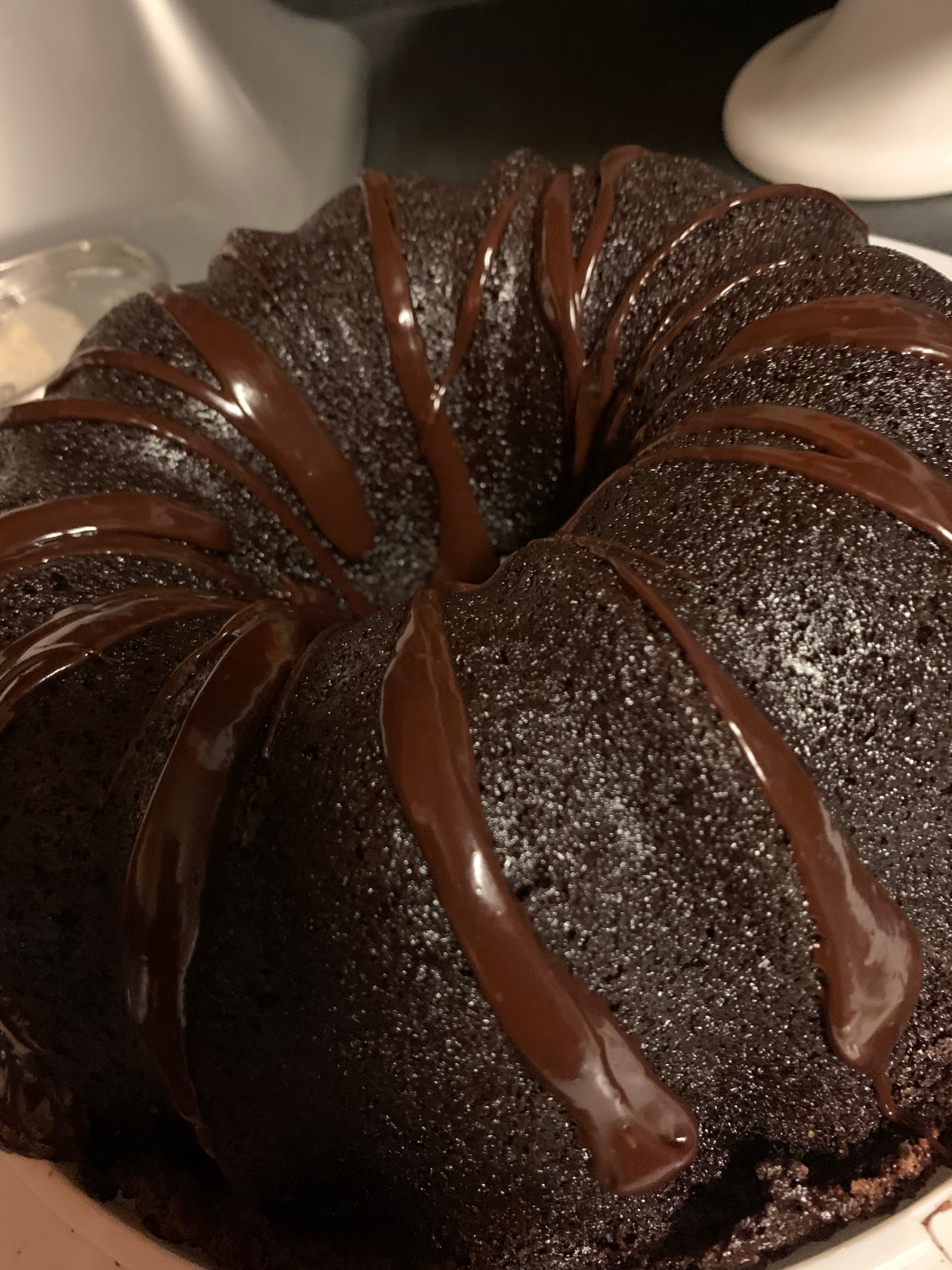 Brown Velvet Delight Bundtlet with Dark Chocolate Ganache