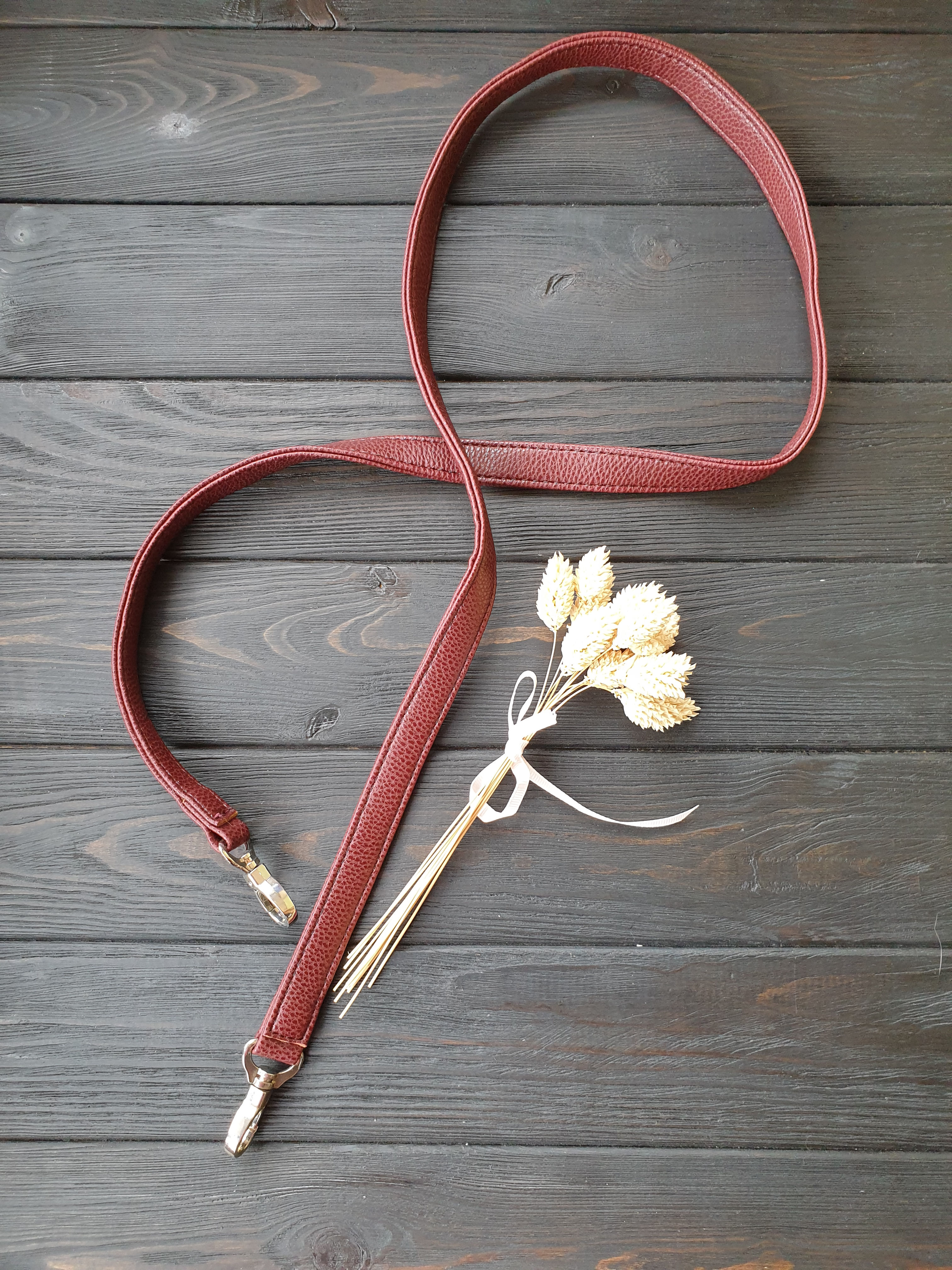 ручка для сумки из эко кожи цвет бордо