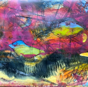 Janet Lesniak encaustic "Purusha"