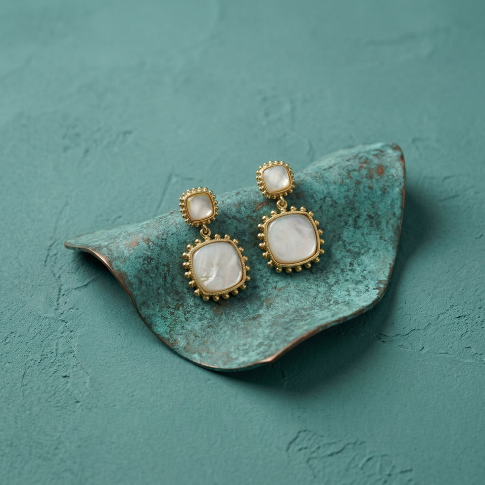 image of Mother-of-pearl in gold-studded squares