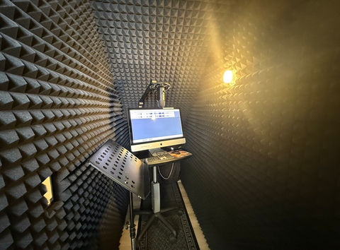 Insulated audio recording booth for voiceover and podcast recording in Colorado studio
