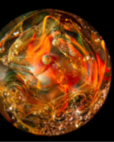 Abstract artwork with orange and gold swirls