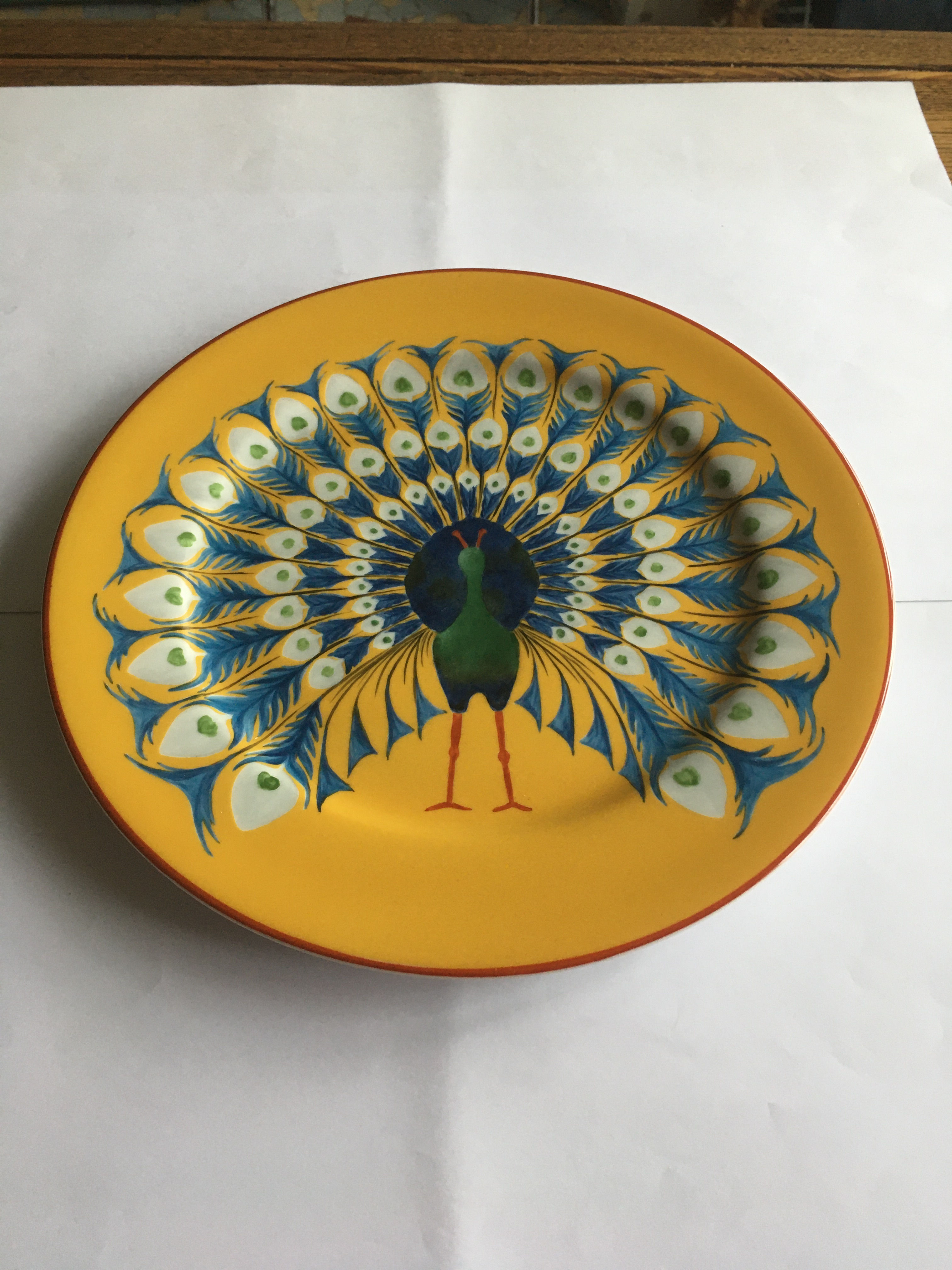 Le Paon Art Nouveau - Assiette  30 cms