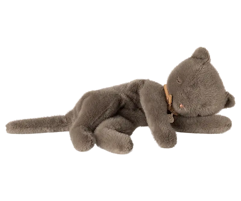 Grey Sleeping Kitten Plush