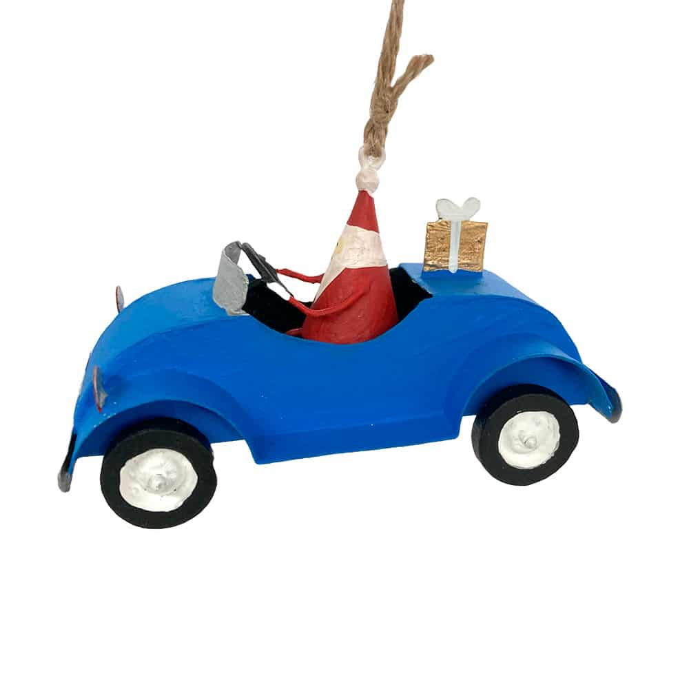 Vintage Car Santa