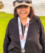 Woman after running a 5km Race