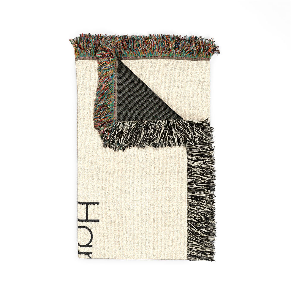 Thumbnail: Woven Blanket — "Happy Showers" Text Throw Blanket