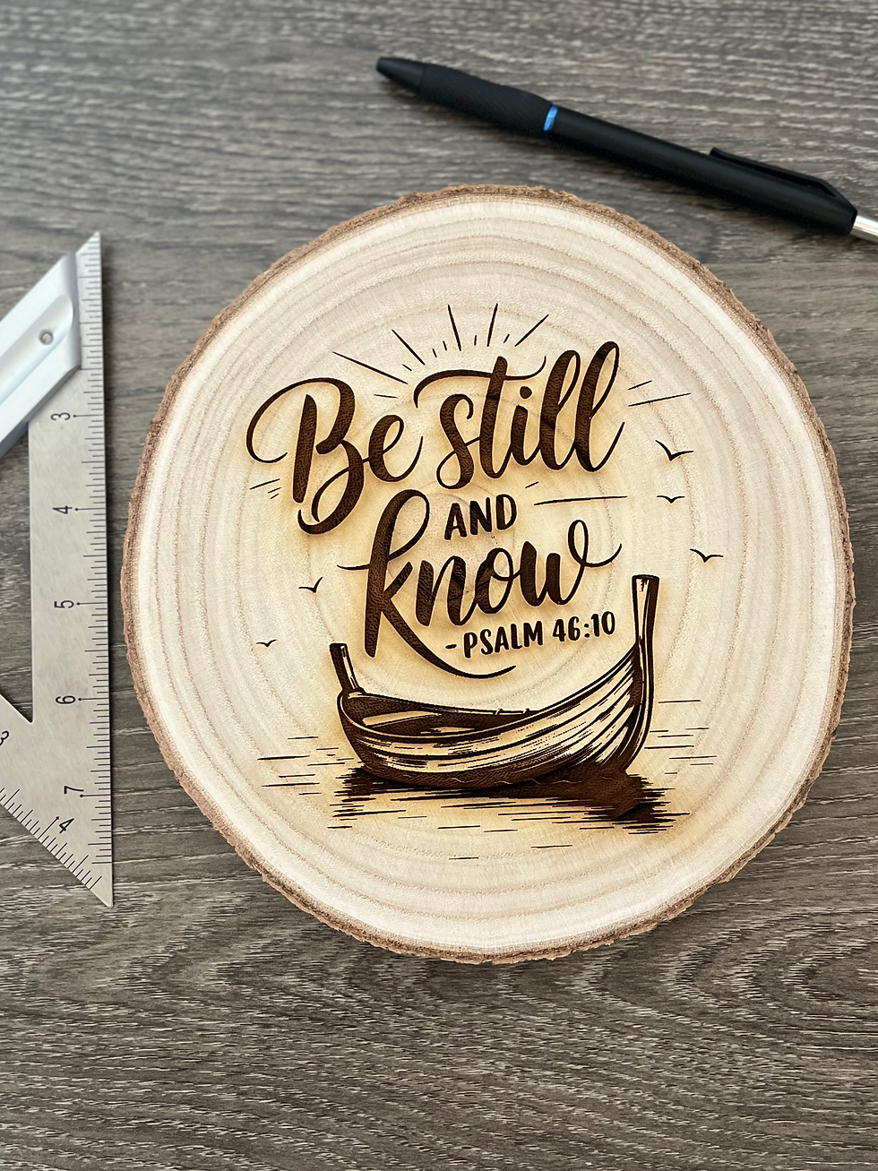 Thumbnail: Psalm 46:10 Be Still and Know - Engraved Christian Wooden Shelf Art