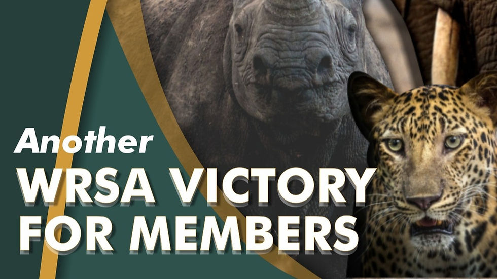 WRSA Wins Quota Battle for Members and Wildlife Industry.