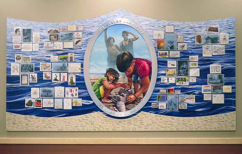 Mural painting of 100 celebration in Sylvan Lake
