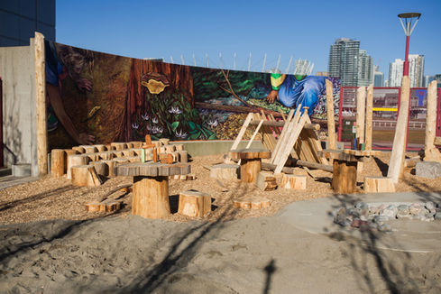 Science World outdoor play area mural, public art