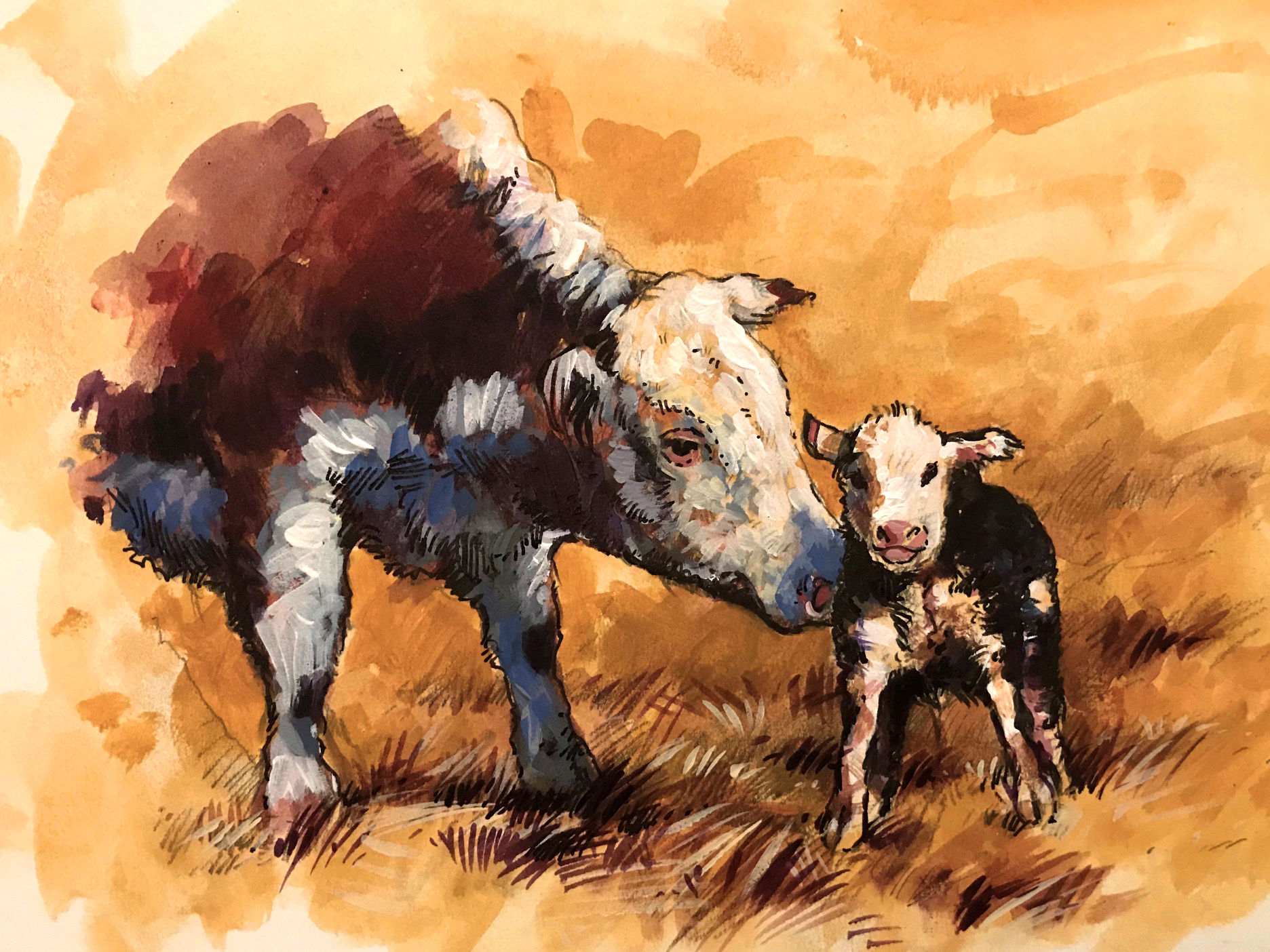 "Cow and calf"