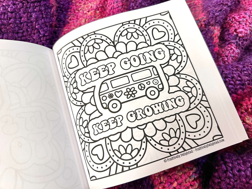 Thumbnail: Inside page from Mini Mental Health Mandalas Coloring Book