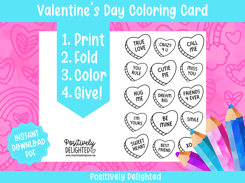 Valentine coloring card