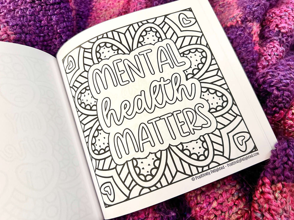 Thumbnail: Inside page from Mini Mental Health Mandalas Coloring Book