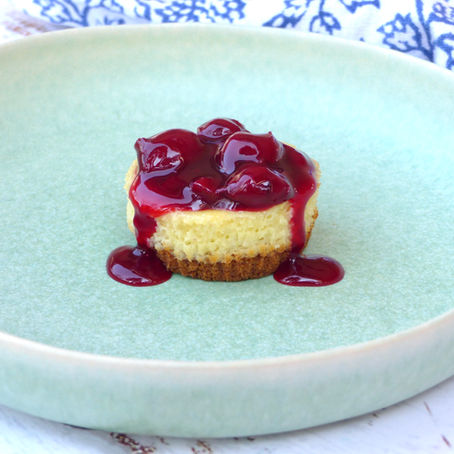 Mini Cheesecakes with Cherry Sauce