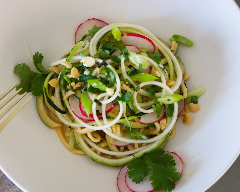 Zucchini Noodle Salad with Peanut Sauce Dressing