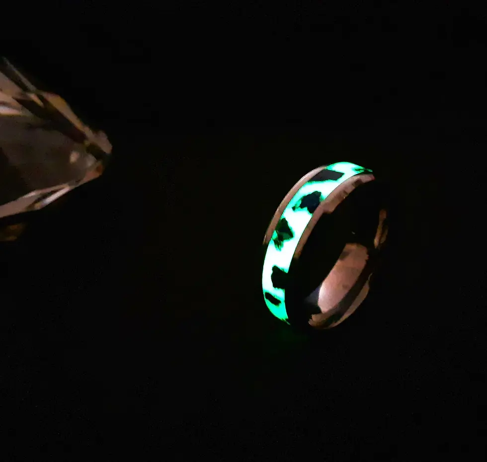Thumbnail: Lapis Green Spotted Glow Ring