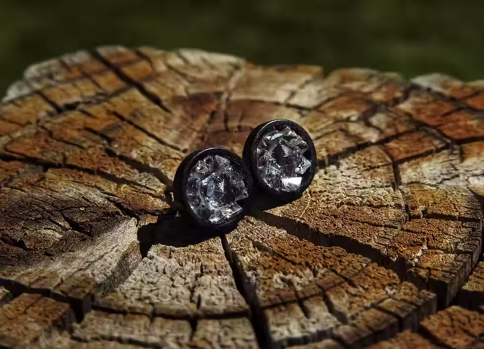 Thumbnail: Black Zircon Modern Stud Earring
