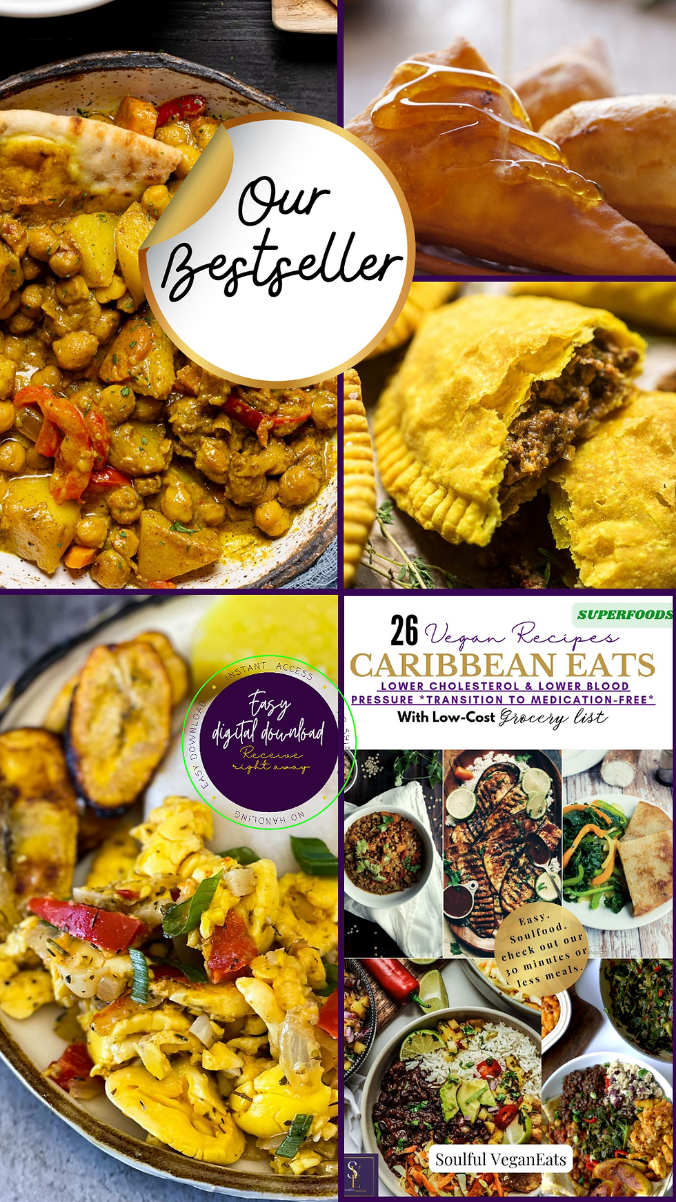 26 day vegan Caribbean meal plan, easy to follow, easy to use, meal planner, meal prep