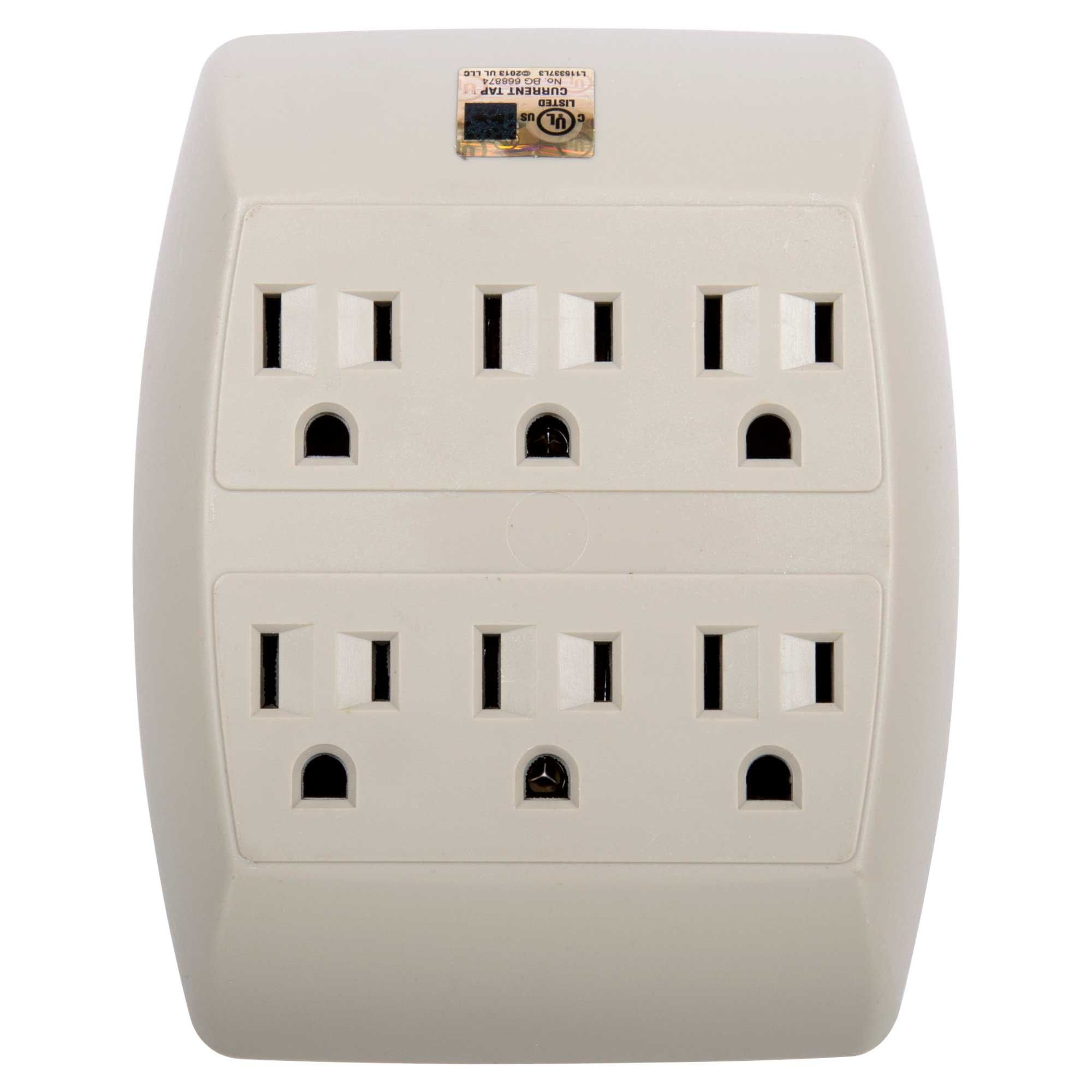 iFocus Electronics 6 Grounded Outlets 4 x 4.75 inches Beige