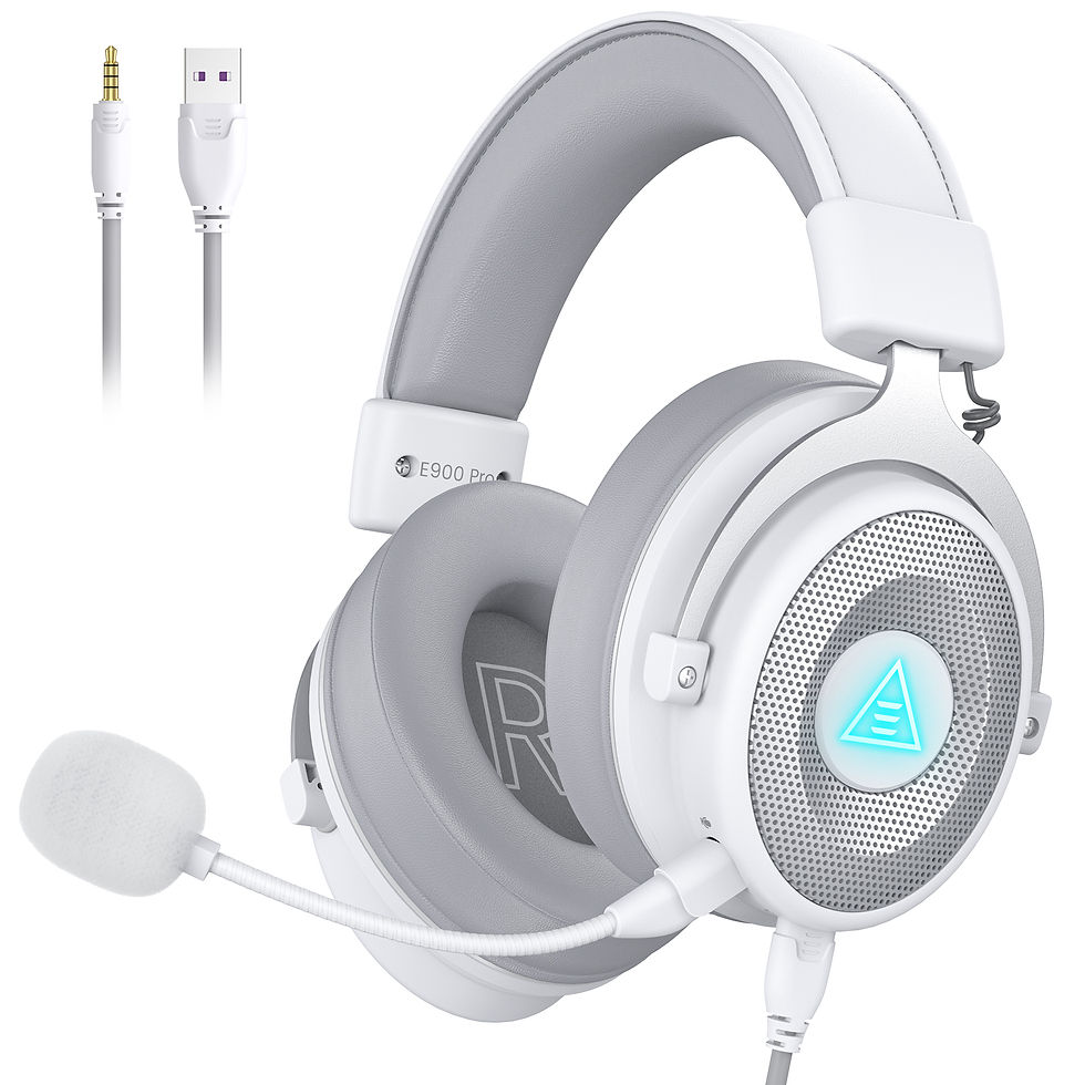 Miniatura: EKSA E900 Pro: headset gamer branco com som surround 7.1