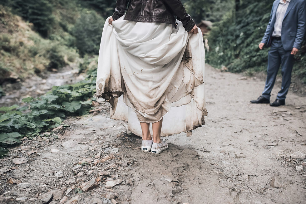 A dirty wedding dress