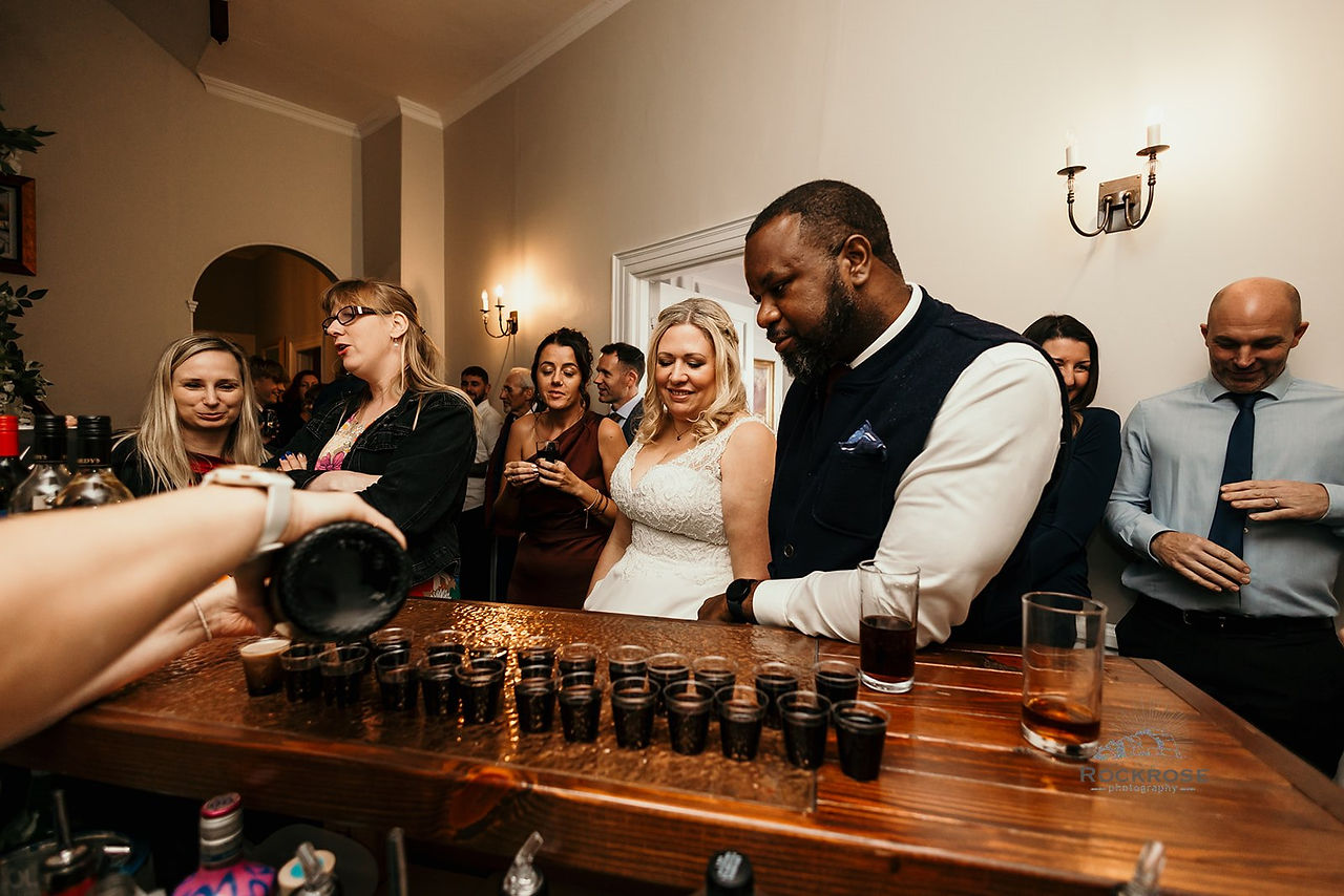 Shots being poured