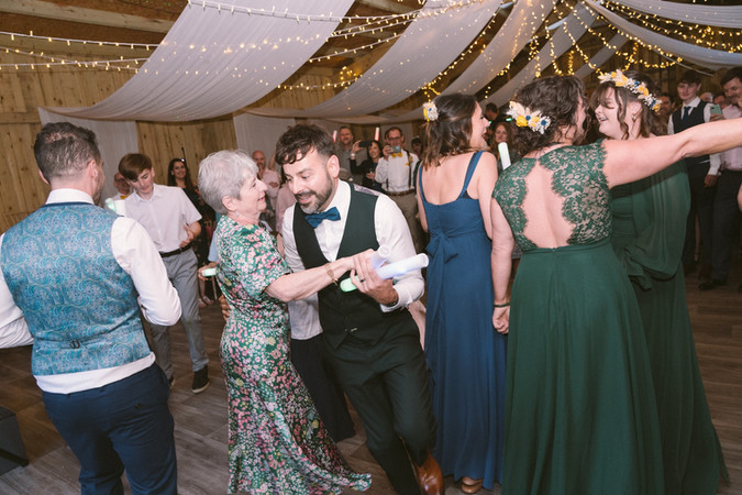 Wedding guests dancing to The Cove Club