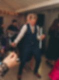 People dancing to Over the Threshold, a wedding band in Devon