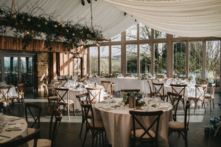 Elegant wedding venue setup at Trevenna Farm