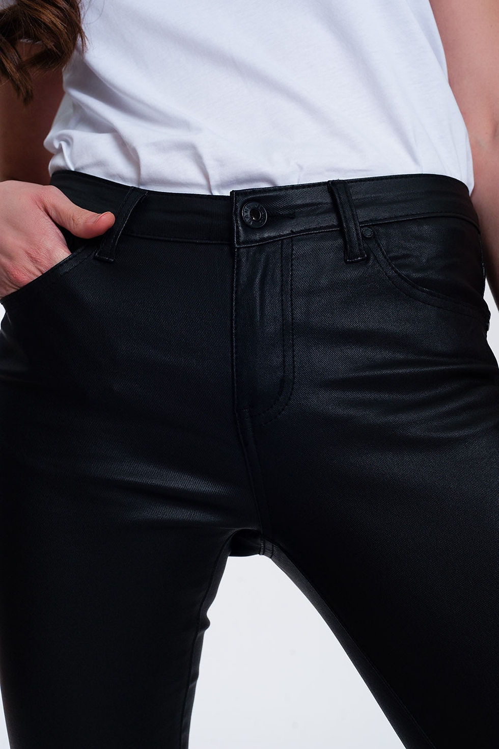 Thumbnail: Coated Pants in Black