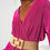 Thumbnail: Satin Wrap Deatil Pleated Short Jumpsuit in Fuchsia
