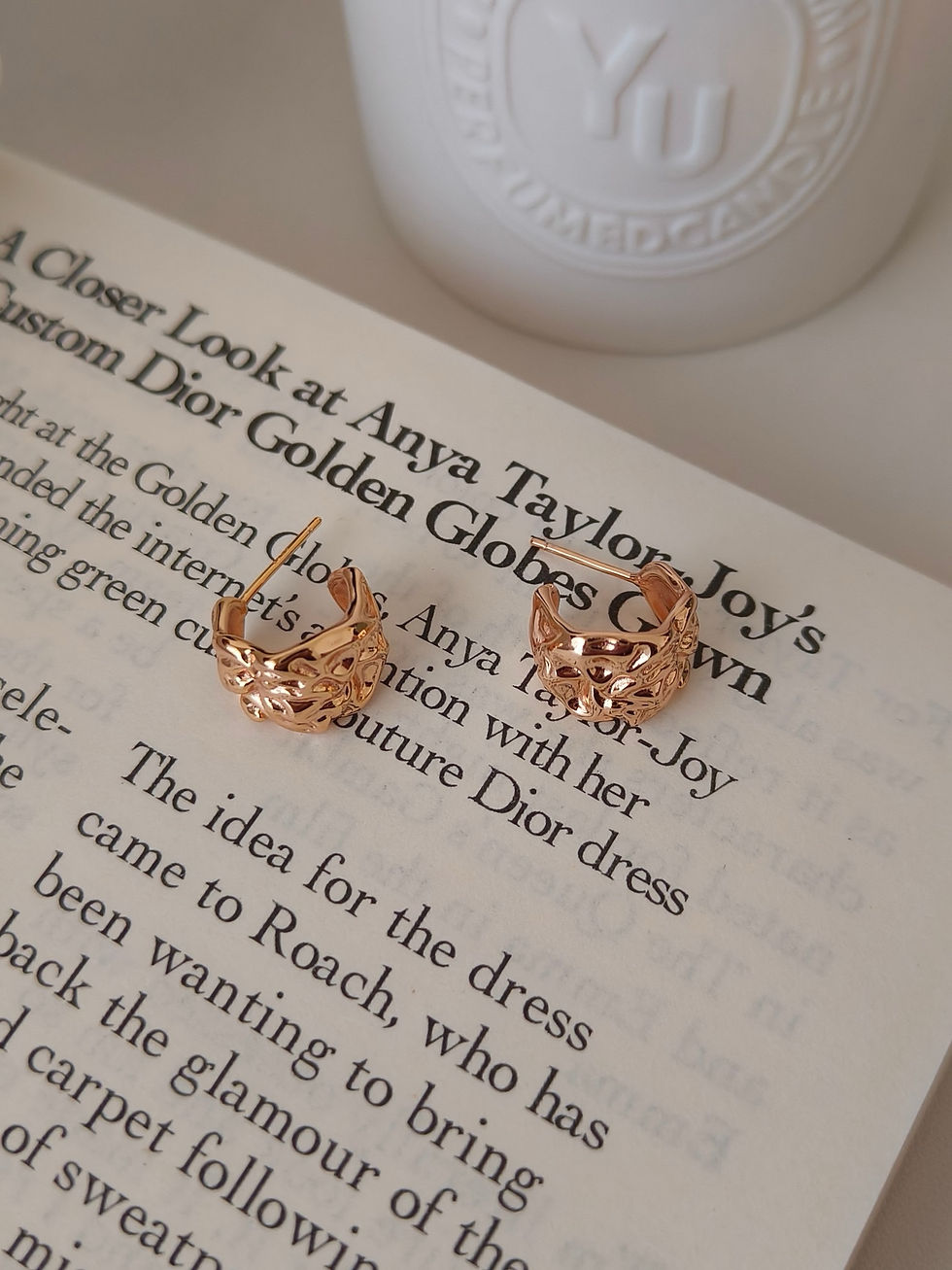 Thumbnail: S925 sterling silver plated with 18k real gold earrings